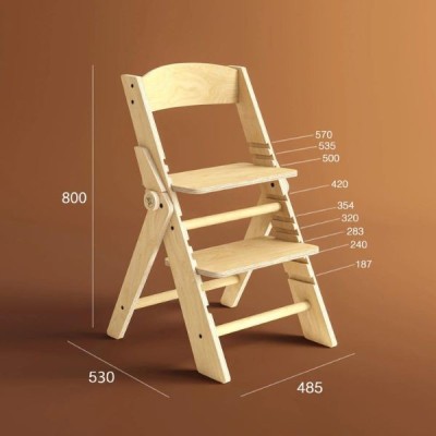 Silla de madera evolutiva infantil y plegable - Montessori Busykids