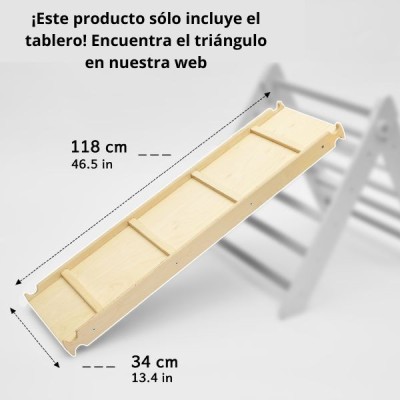 Tabla de doble cara de madera para triángulo Pikler - largo - tobogán y escalera - juguete infantil Busykids