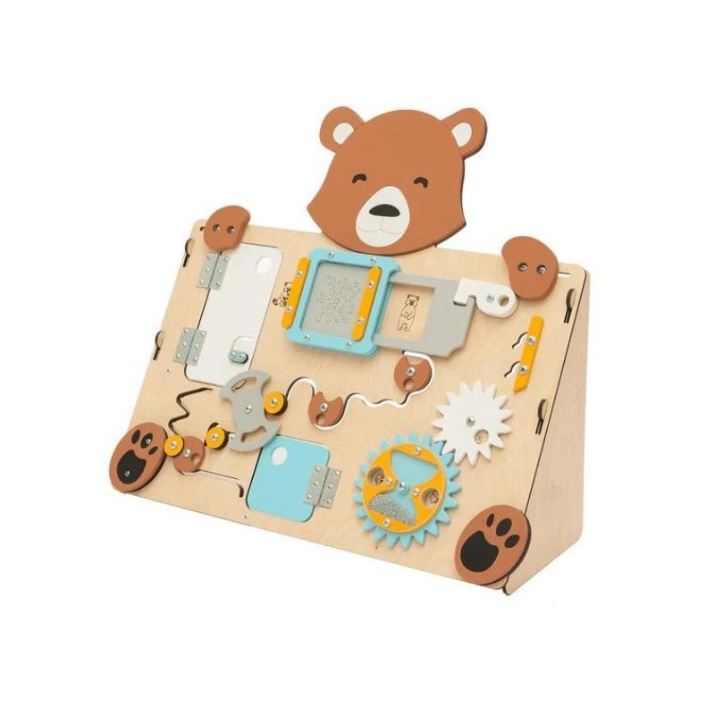Tablero de actividades "pequeño osito" - de madera - juguete infantil y puzzle de pared Busykids