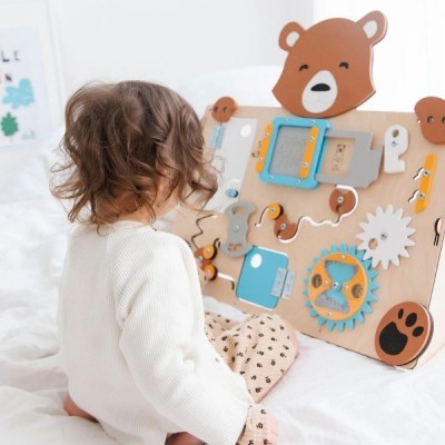 Tablero de actividades "pequeño osito" - de madera - juguete infantil y puzzle de pared Busykids