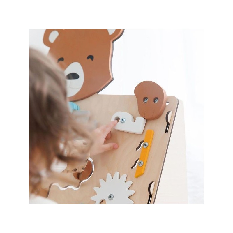 Tablero de actividades "pequeño osito" - de madera - juguete infantil y puzzle de pared Busykids