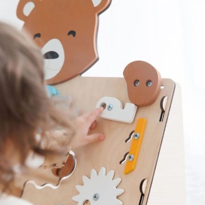 Tablero de actividades "pequeño osito" - de madera - juguete infantil y puzzle de pared Busykids