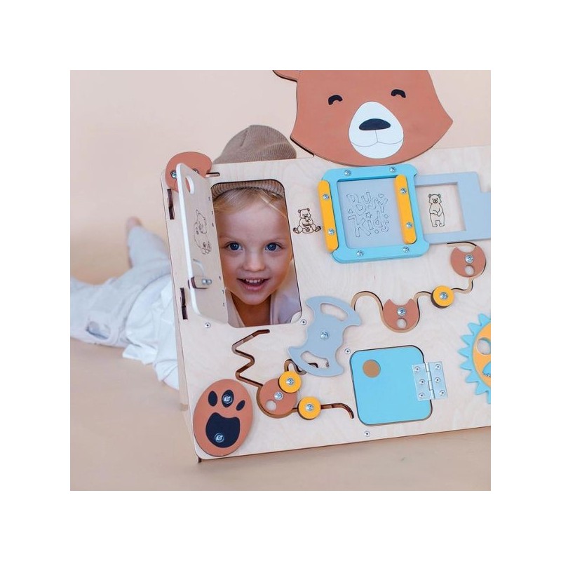 Tablero de actividades "pequeño osito" - de madera - juguete infantil y puzzle de pared Busykids