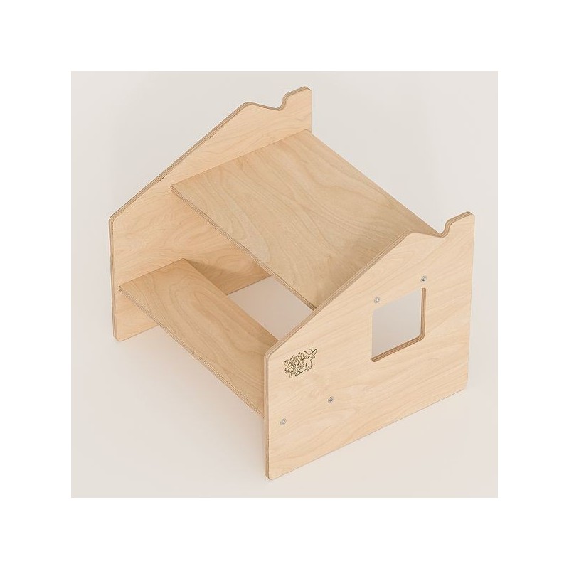Taburete de dos escalones de madera infantil Montessori Busykids