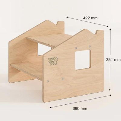 Taburete de dos escalones de madera infantil Montessori Busykids