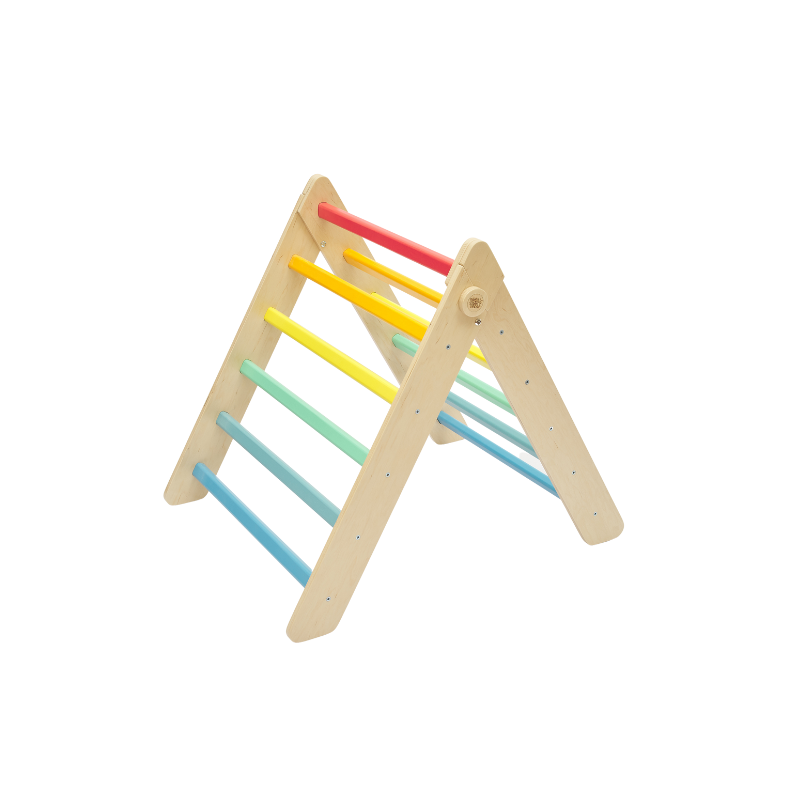 Triángulo Pikler de madera - colores arcoiris - juguete infantil para trepar Busykids