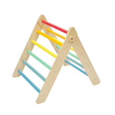 Triángulo Pikler de madera - colores arcoiris - juguete infantil para trepar Busykids