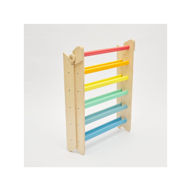 Triángulo Pikler de madera - colores arcoiris - juguete infantil para trepar Busykids