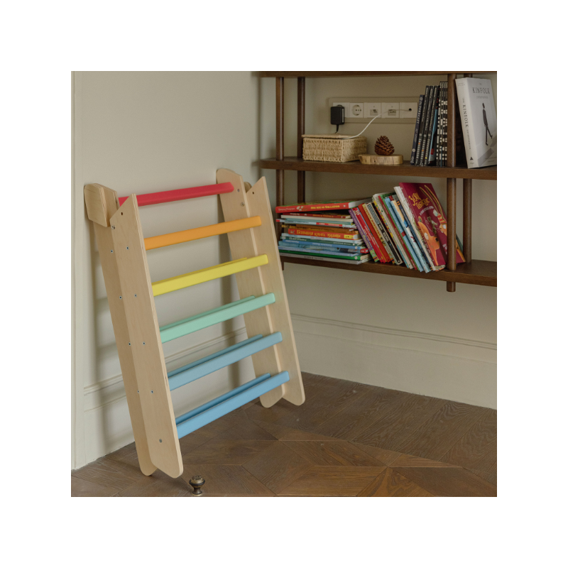 Triángulo Pikler de madera - colores arcoiris - juguete infantil para trepar Busykids