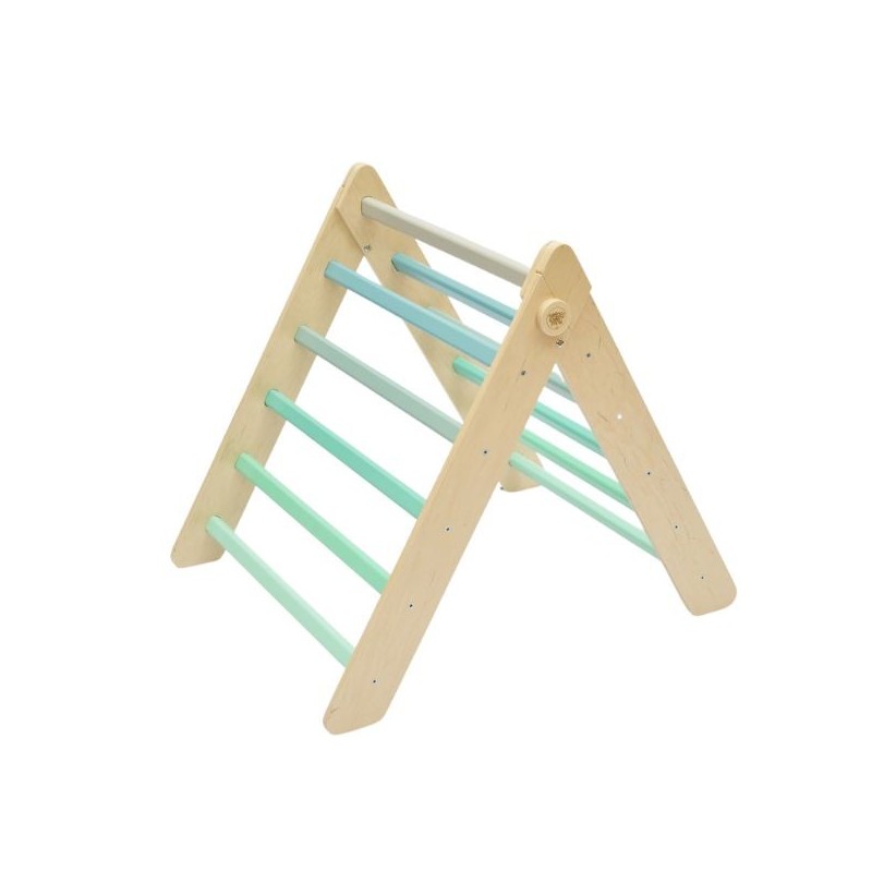 Triángulo Pikler de madera - colores menta nórdicos - juguete infantil para trepar Busykids