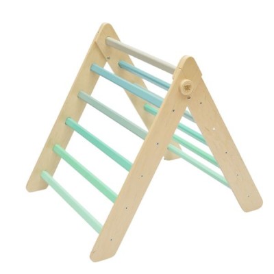 Triángulo Pikler de madera - colores menta nórdicos - juguete infantil para trepar Busykids