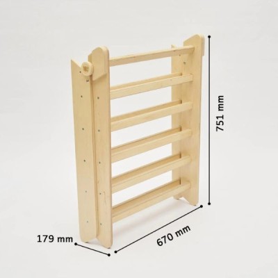 Triángulo Pikler y tobogán/escalera de madera - color madera natural Busykids