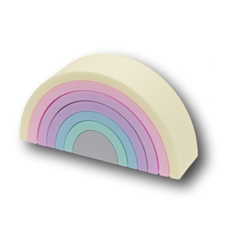 Arcoíris de silicona colores pastel para bebés - juego de construcción Labores Bella