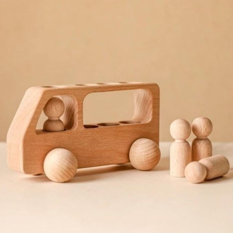 Autobús de madera - juego de encaje Labores Bella