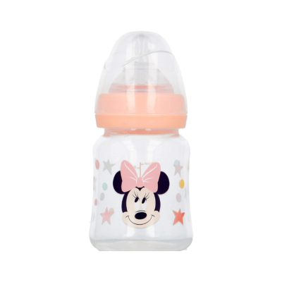 Biberón con tetina redonda de silicona 3 posiciones de 150 ml con sistema anticólicos | Minnie Mouse (Disney Baby) Labores Bella