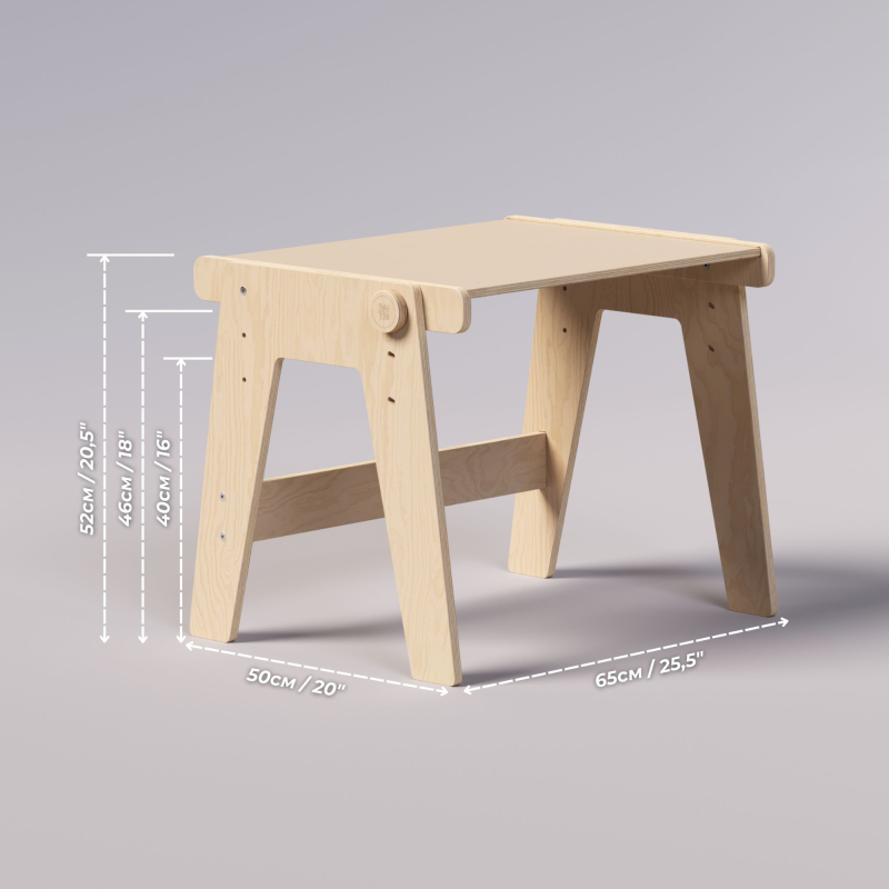 Conjunto Mesa y silla evolutiva infantil de madera - Montessori - Ajustables en altura Busykids