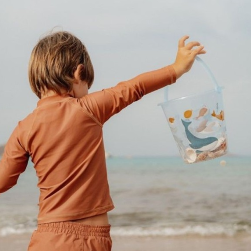 Cubo de playa 19 cm infantil azul Bahía de los marineros - Sailors Bay Little Dutch TocToys