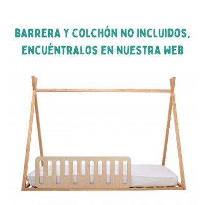 Estructura Cama Tipi de madera MOBO 90x200 o 70x140 cm Accoms