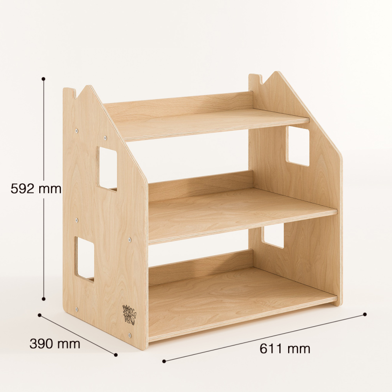 Estantería para juguetes de madera infantil Montessori Busykids