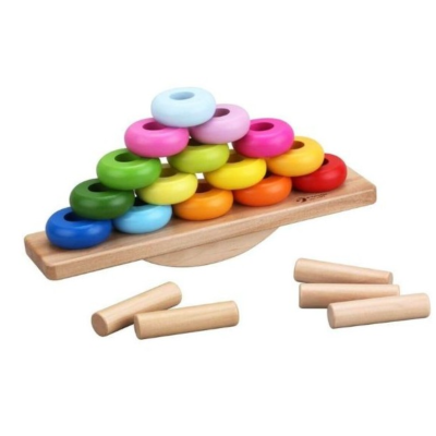 Juego de apilar y equilibrio - conteo matemáticas - juguete infantil de madera Labores Bella