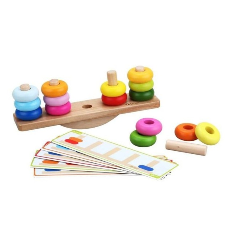 Juego de apilar y equilibrio - conteo matemáticas - juguete infantil de madera Labores Bella