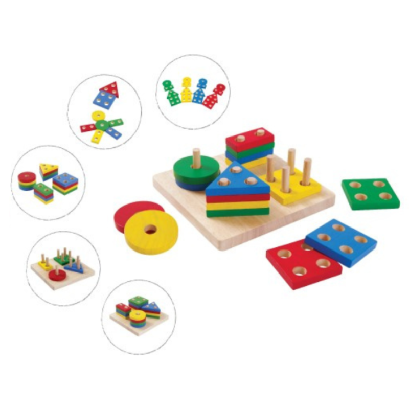 Juego infantil de encajar figuras geométricas de madera - Plan Toys TocToys