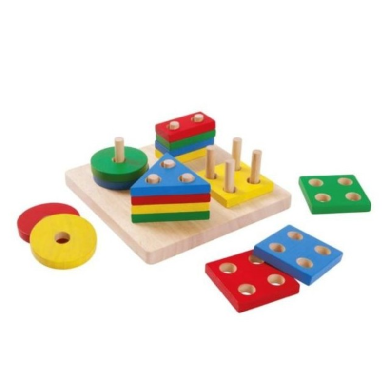 Juego infantil de encajar figuras geométricas de madera - Plan Toys TocToys