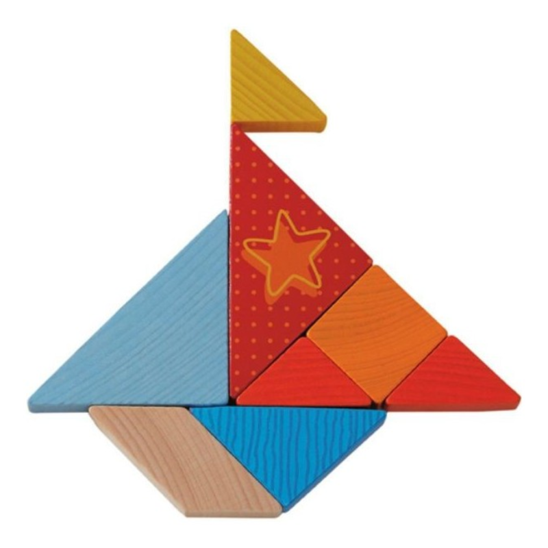 Juego madera para composición Mix de Tangram - Haba educativo Old Teddys