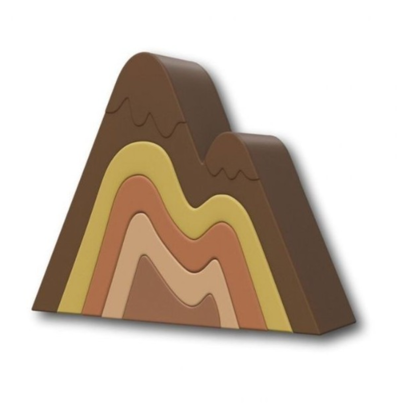 Montaña marrón - juguete apilable de silicona Labores Bella