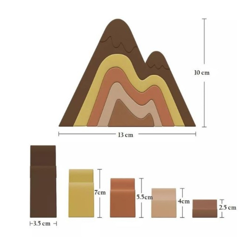 Montaña marrón - juguete apilable de silicona Labores Bella