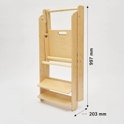 Torre de aprendizaje plegable de madera Montessori altura regulable