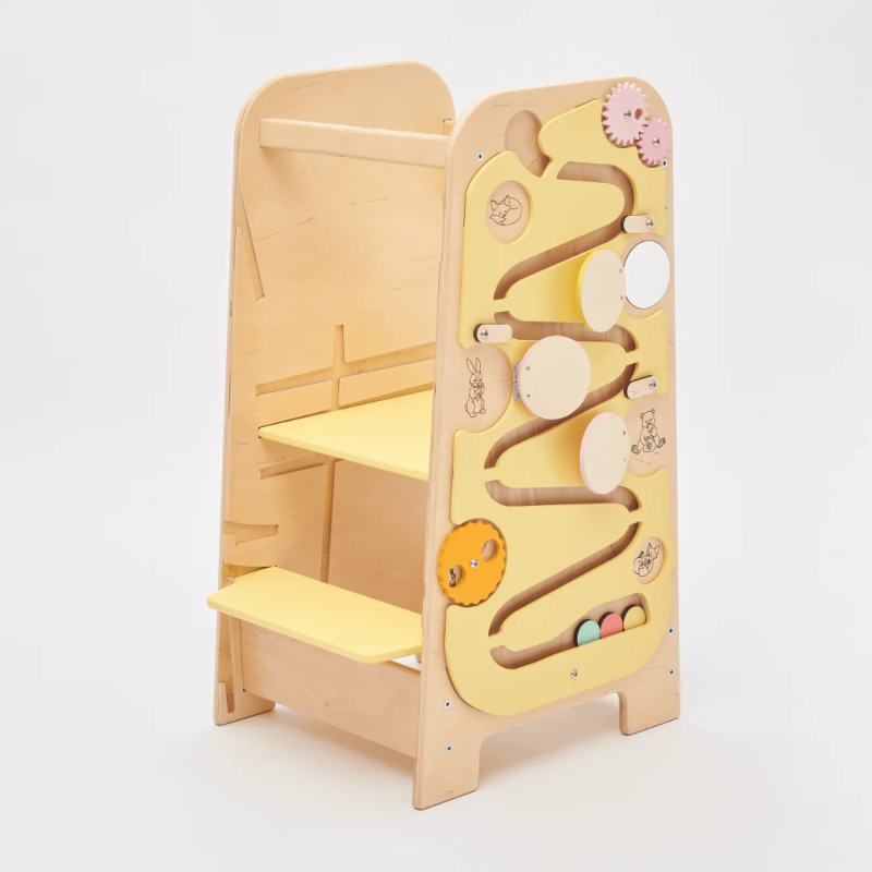 Torre de aprendizaje auxiliar y escritorio multifuncional 5 en 1 - Juguete de madera infantil Busykids