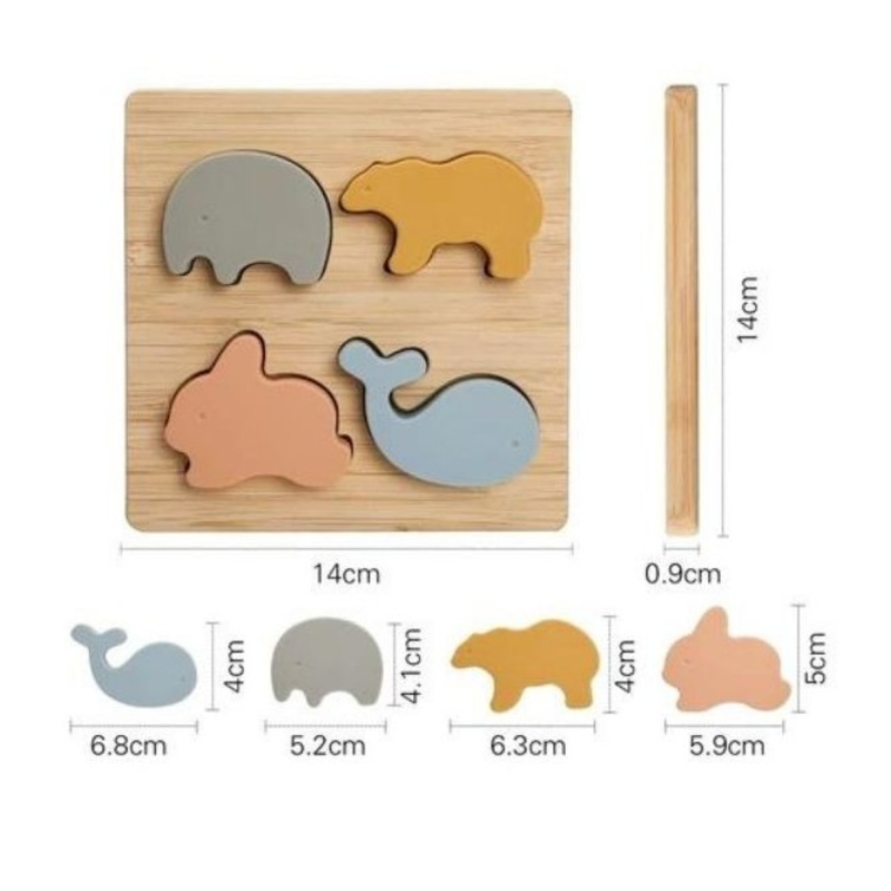 Puzzle de animales madera y silicona - Labores Bella