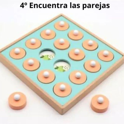 Tablero de Memoria 3D - Juego infantil de madera con fichas de animales, números y más Labores Bella