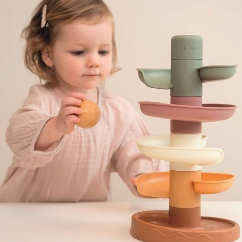 Torre de bolas en espiral circuito vintage - Little Dutch TocToys