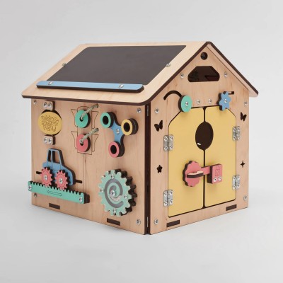 Casa de juegos sensorial y de actividades infantil MINI - Madera - Montessori Busykids