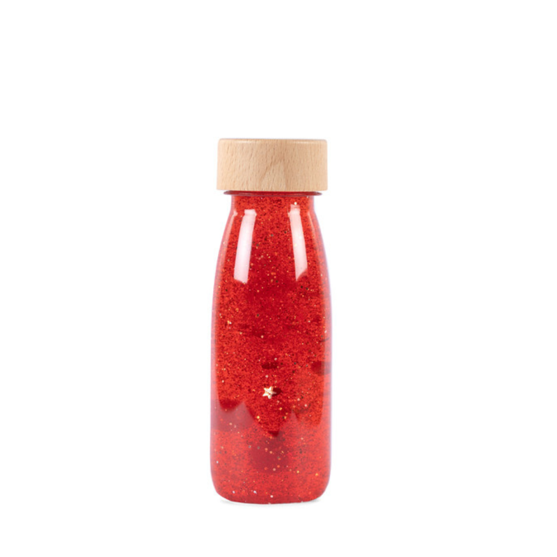 Botella Sensorial Flotante Roja - Petit Boum Petit Boum