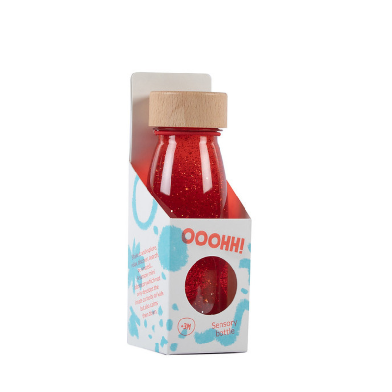 Botella Sensorial Flotante Roja - Petit Boum Petit Boum